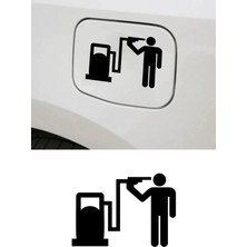 Depo Yakıt Kapağı Oto Sticker  Araba Sticker Siyah Oto Sticker  15CM