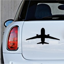 Havalanan Uçak Oto Sticker Etiket Yapıştırma  Siyah Renk 22CM
