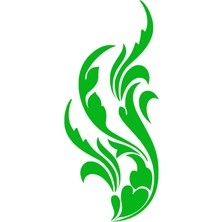 Yeşil Renk Kalp Yaprak Oto Sticker Araba Etiket 18 cm