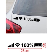 Wifi Batarya Pil Wifi Oto Sticker  Araba Oto Sticker 25CM Siyah