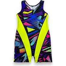 Lolli Boom Kids Kız Çocuk Neon Renkler Geometrik Desen Geçişli Yüzücü Tarz Mayo