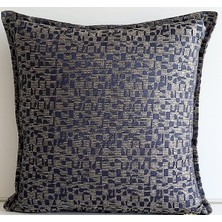 Lacivert-Ekru 50X50CM Yılbaşı Desenli Yumuşak Kırlent Kılıfı