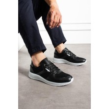Siyah - Erkek Sneaker Fileli Günlük Rahat Ayakkabı