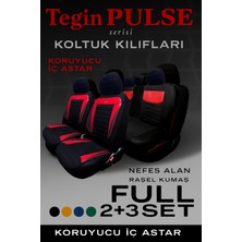 Peugeot 408 2023–SONRASI Pulse Serisi Raşel Siyah Kırmızı Koltuk Kılıfı