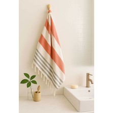 Mimoza Unisex Peştemal Plaj Havlusu 100X180 cm %100 Pamuklu Soft Kırmızı-Siyah