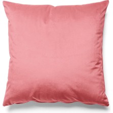 Şeker Pembe Düz Renk Kırlent Kılıfı, Süet Kumaş, Şık ve Hafif Tasarım