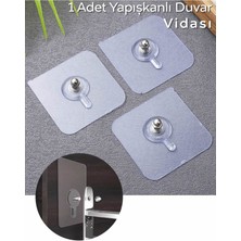 Elbise Pratik 1 Adet Güçlü Yapışkanlı Duvar Vidası Matkap Delme  - Elbise Çervece Askısı Çivi Cn