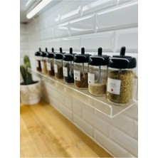 Şeffaf Baharatlık Rafı 45X10 Cm, Paket Içinde 2 Adet, Şık ve Kullanışlı Tasarım