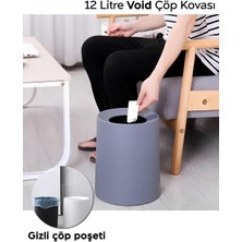 Gözükmeyen Iç Kovalı Çok Amaçlı Çöp Kovası, Gri