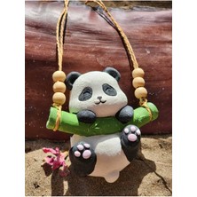 Sevimli Sallanan Panda, 10X10 Cm, Bahçe ve Balkon Dekoru, 1 Adet