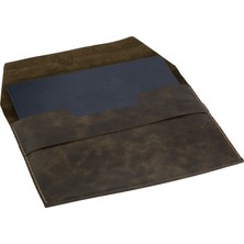 Icase Marka Macbook Air M1-M2-M3-M4  Hakiki Deri Kılıf Yeşil Taba