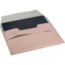 Icase Marka Macbook Air M1-M2-M3-M4  Hakiki Deri Kılıf Pembe Gül Kurusu