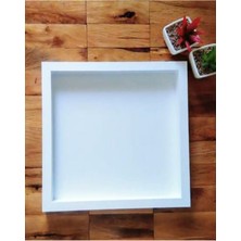 Beyaz Ahşap Pano Çerçeve 30X30 Cm, Şık ve Modern Dekorasyon Için Ideal