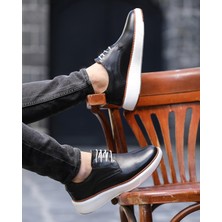 Itallano Black Scrap 0062  Deri Günlük Erkek Sneaker Ayakkabı