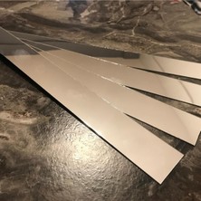 Şerit Ayna Pleksi 60X3CM, 4'lü Set, Gümüş Renk, Dekoratif ve Şık Tasarım