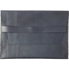Icase Marka MacBook Air M1-M2-M3-M4  Hakiki Deri Kılıf Gri Yumuşak