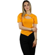 Flare Burgulu Kısa Kollu T-Shirt