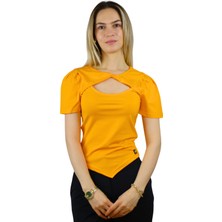 Flare Burgulu Kısa Kollu T-Shirt