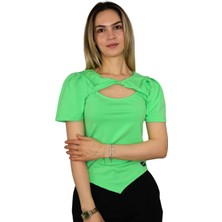 Flare Burgulu Kısa Kollu T-Shirt