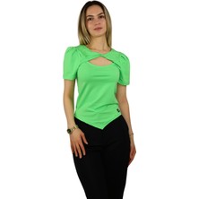 Flare Burgulu Kısa Kollu T-Shirt