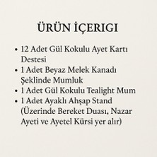 12'li Gül Kokulu Ayet Kartı Seti Manevi Hediye Kutusu Dua Kartları