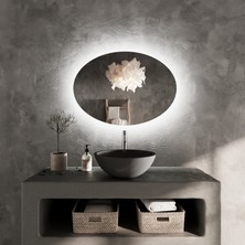 Oval LED Işıklı Banyo Aynası – Duvara Monte Modern Ayna (AYP196-L)