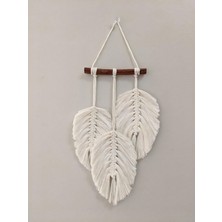 Iskandinav Tarzı Bohem Makrome Duvar Süsü, 20X25CM, Ekru