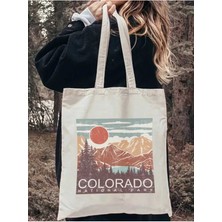 Colorado Tasarım Milli Park Kitap Çantası, Tote Bag, Bez Çanta, Alışveriş Çantası