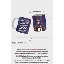 Bordo Mavi Baba - Anne Kız Isim ve Numaralı Kupa Kahve Bardak Hediye Babalar Günü Trabzon