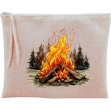 Kamp Ateşi Baskılı Makyaj Çantası