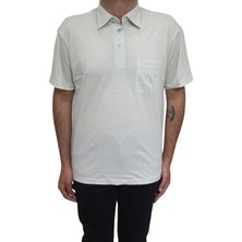 Santa Fistan Store Erkek Desenli Klasik Kesim Rahat Kalıp Tek Cepli Gömlek Yaka T-Shirt