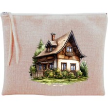 Köy Evi Baskılı Makyaj Çantası