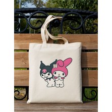 Kuromi ve Melody Tasarım Bez Çanta, Tote Bag