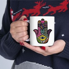 Fatma Ananın Eli Nazar Göz Temalı Kupa Bardak Evil Eye Themed Mug