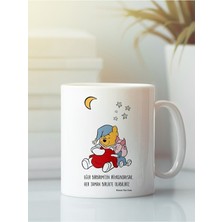 Baskıpass Beyaz Porselen Kupa Bardak Winnie The Pooh Aşk Dostluk Arkadaşlık Kardeşlik Sevgi