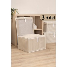 3'lü Maxi Çok Amaçlı Kahverengi Düzenleyici Kutu 50X40X30CM