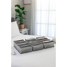 3'lü Gri 7 Bölmeli Dolap Çekmece Içi Akordiyon Katlanır Düzenleyici