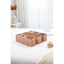 3'lü Bej Çok Bölmeli Katlanabilir Dolap Düzenleyici Organizer