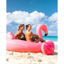 Şişme Pembe Flamingo Deniz Yatağı – 178X135X97 cm | Tutma Kulplu Dev Havuz Oyuncağı