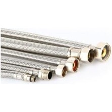 Şofben Çelik Örgülü Erkek Bağlantı Hortumu 1/2 1/2 50 cm