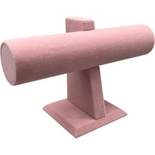 Pembe Süet Kumaş Saat ve Bileklik Sergileme Standı, Şık ve Kullanışlı Tasarım