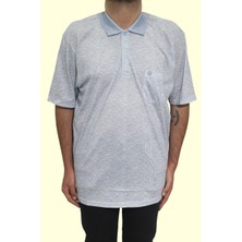 Santa Fistan Store Erkek Desenli Klasik Kesim Rahat Kalıp Tek Cepli Polo Yaka Battal T-Shirt