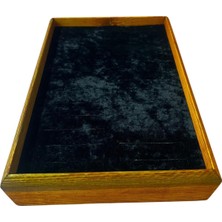 Mavi Ahşap Model 25 / 18 cm Siyah Batırmalı Bileklik Kelepçe Tablası