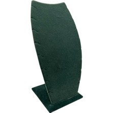 Yeşil Süet Kumaş 25/12 cm Kolye Zincirli Ayaklı Stand