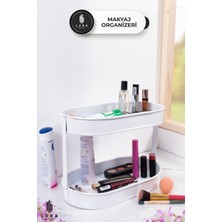 Teknotrust İki Katlı Beyaz Metal Organizer,  24X32 Cm,  Şık ve Kullanışlı Düzenleme Çözümü