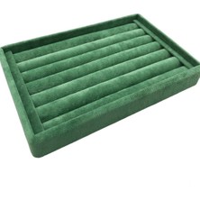 Yeşil Süet Kumaş Yüzük Standı 22,5X14,5 Cm, Rulo, Çekmece Içi