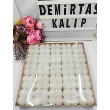 25 Adet Beyaz Kokulu Mum, Düğün, Nişan, Mevlüt Süsü Için Şık Set