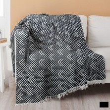Hccompanyfabrıcon  Modern Desenli Koltuk Örtüsü Siyah-Gri 170 x 220