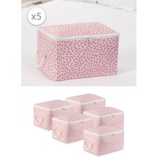 Yaprak Desenli Pudra Küçük Boy Baza Altı ve Valiz Düzenleyici Seti