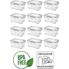 12'li 1l Şeffaf Kilitli Saklama Kabı Seti, Güvenli ve Ekonomik Depolama
